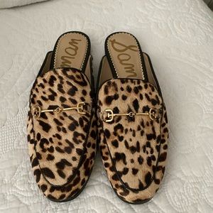 Sam Edelman Leopard Print Calf Hair Slide Loafers - Size 7.5